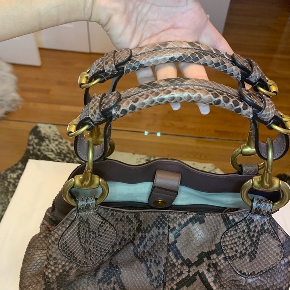 GUCCI Python Soft Icon Horse Bit Tote *RARE* - Picture 2 of 8